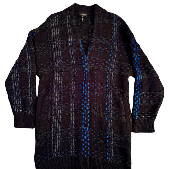 RAG & BONE | Dawson Oversized Cardigan Sweater Coat | Wool Blend | Black | RARE! - Picture 1 of 9